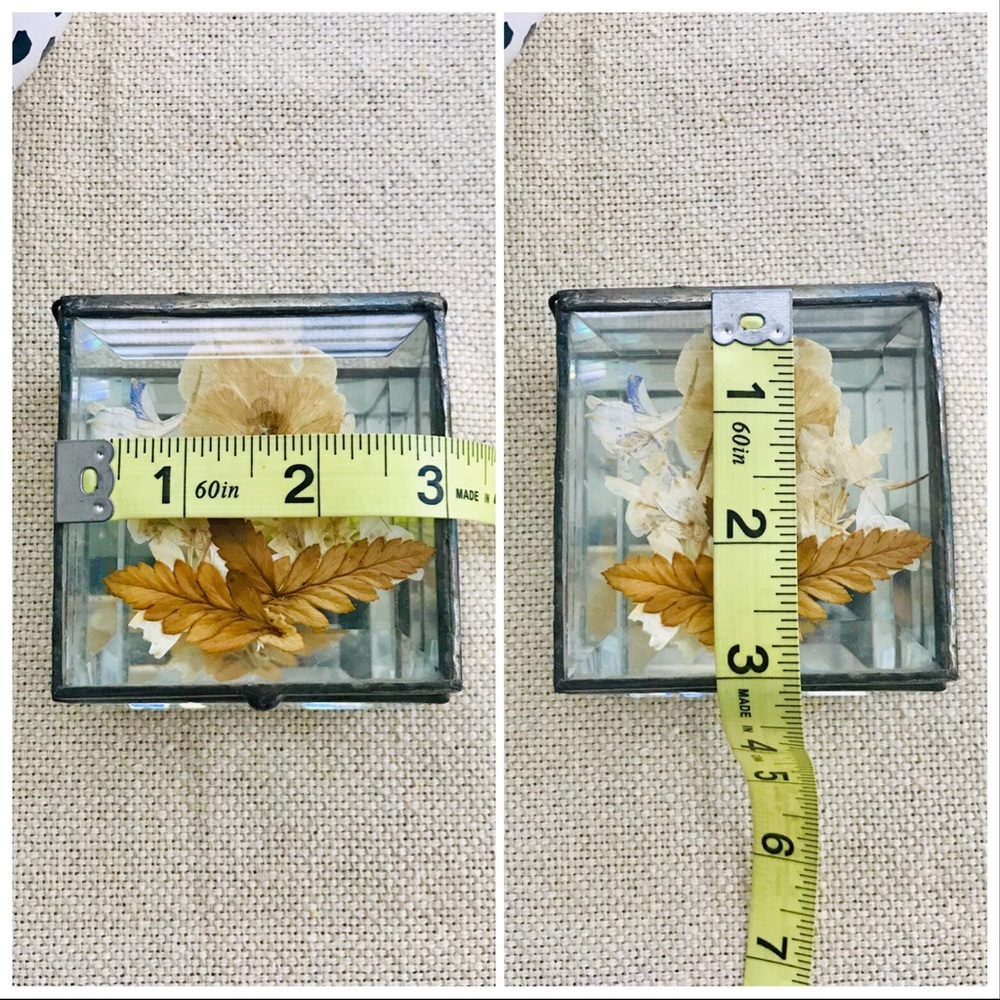 🎈Sold🌿 Vintage Pressed Flower Prism Mirror Box - Picture 7 of 7